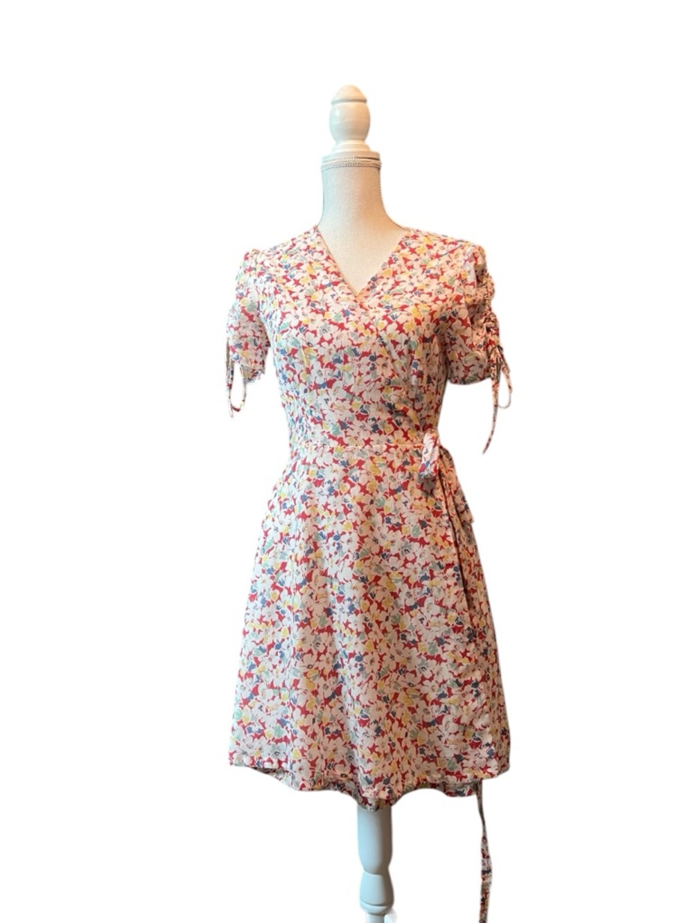 Polo Ralph Lauren Floral Wrap Short Sleeve Dress in Multicolor Size 4